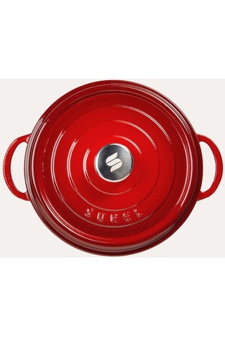 Sürel 24cm Döküm Derin Tencere Kırmızı