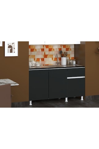 150 Cm Poyraz Mutfak Alt Modül Antrasit Evyeli Antrasit