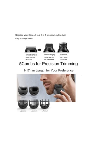 Braun Series 3 İçin Elektrikli Tıraş Makinesi Sakal Düzeltme Başlığı, 1 Adet Sakal