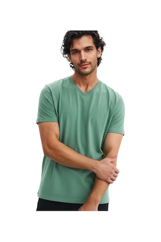 Arma Ar-ma Erkek V Yaka Tişört Baskisiz Basic Örme Kumaş Regular Fit %100 Pamuk 30/1 Penye Süprem Y31364408102 Yeşil-y6