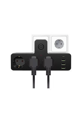 3'lü Termal Akım Korumalı Priz - 3xusb 1xtype-c 20w Pd Giriş