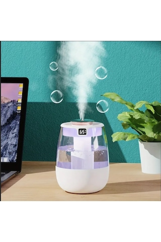 Mighty Beyaz Büyük Kapasiteli 1.3 Lt Usb Ultrasonik Ofis Oda Ve Araba Hava Nemlendirici Buhar Makinesi Aroma Difizörü Çift Püskürtme