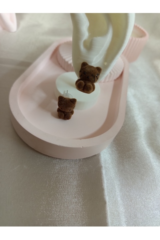 Koyu Kahverengi Peluş Kedili Küpe