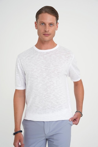 Efor Comfort Fit Bisiklet Yaka Kısa Kol Spor Beyaz Triko Tr 881 Beyaz