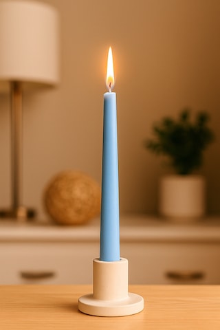 Şamdanlıklı Renkli Mum Mavi