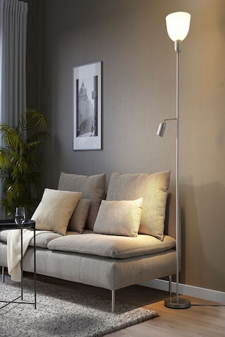 Ikea Şık Metal Lame Beyaz Dekoratif Yer Lambası Lambader Beyaz