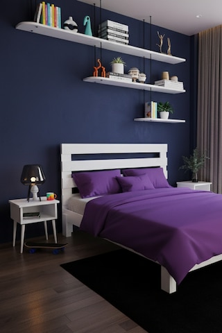 Renazzo Urban Masif Ahşap Karyola Ve 2 Adet Komodin Beyaz 150x200 Beyaz - 150 X 200