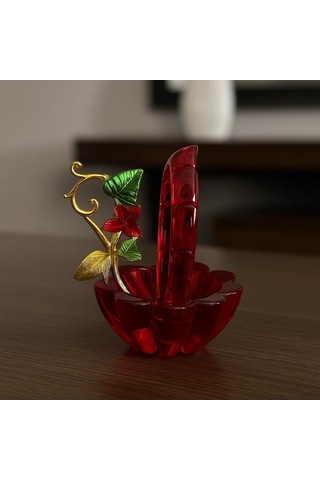 Kristal Kelebekli Dekoratif Kapaklı Obje 10x8