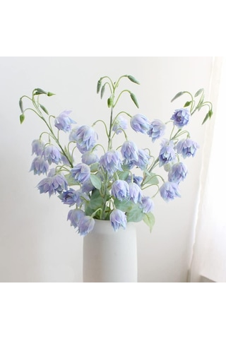 Yapay Çiçek Çan Çiçeği Mavi 85cm Tek Dal Kumaş Çiçek Uzun Dal Mavi