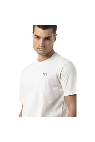 Cipo & Baxx Erkek Basic Bisiklet Yaka Regular Fit Pamuklu Kısa Kollu Tişört Ct823 Ecru
