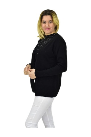 Kadın Triko Spor Hırka Bgl-st04087 Siyah