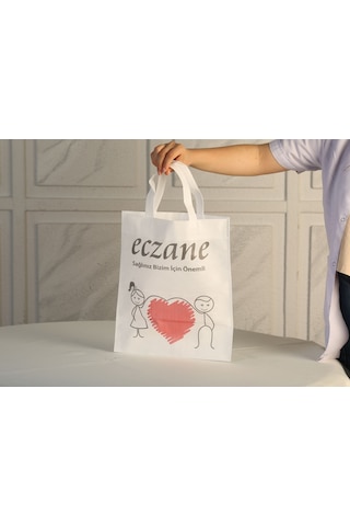 Eczane Bez Çanta Kalpli 50'li 30 x 35 CM