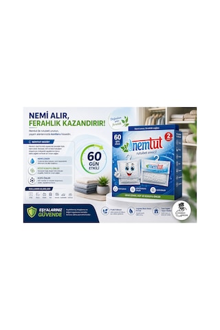 Nem Alıcı Rutubet Giderici 2 Kg 4'li Paket Koku Ve Küf Önleyici