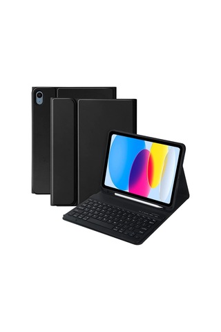 Apple Uyumlu iPad, 10. Nesil 10.9 2022 Kılıf Kablosuz Klavyeli Kılıf Mobax Türkçe Klavye A2696 A2757 A2777