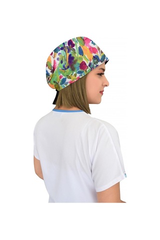 Unisex Yeşil Yapraklı Doktor Hemşire Aşçı Hastane Cerrahi Bonesi Beyaz Beyaz