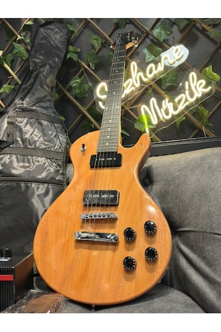 Lespaul Elektro Gitar Seti Mini Amfili Kılıflı Askılı Kablolu Pena Ve Aksesuarlı Natural