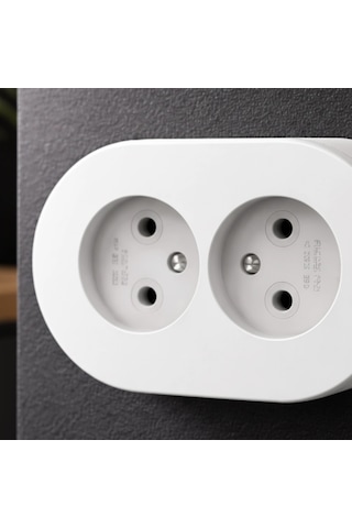 İkili Beyaz Topraklı Sıva Üstü Priz - Modern Elektrik Çiftli Priz Belirtilmemiş