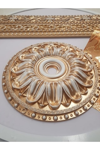40 40 Cm Dekoratif Estetik Tekli Avize Göbeği Bronz