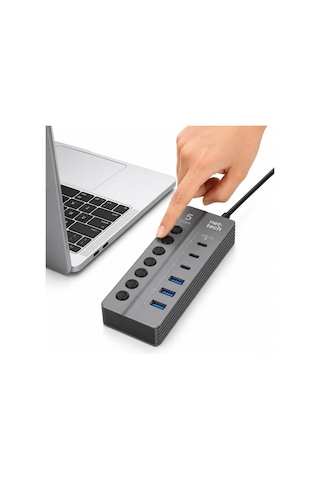 Nettech Nt-ot011 7 İn 1 Usb To Type-c Dönüştürücü - Gri Diğer