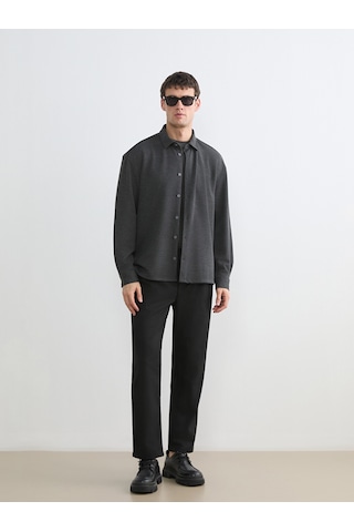 Lcw Vision Gri Regular Fit Dokulu Erkek Gömlek