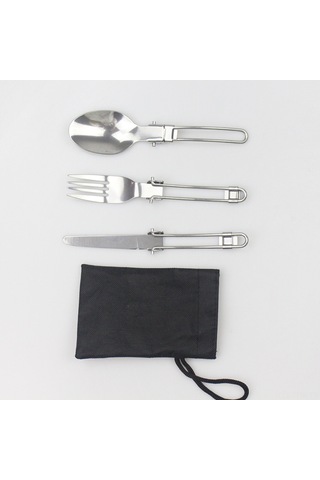 Tenfowee Dışarıda Piknik Ve Seyahat İçin Çelik Çırak-çatal-bıçak Seti, Katlanabilir Taşınabilir Mutfak Gereci Çok Renkli