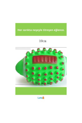 Dikenli Sesli Köpek Diş Kaşıma Topu Dayanıklı Ve Eğlenceli