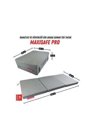 Xpermate Maxisafe Pro Şantiye Yatağı İşçi Yatağı 80x180x8 Cm Gri