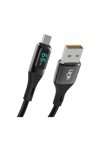 LinkTech K681 Dijital Göstergeli USB - Type-C 66W Data ve Şarj Kablosu 1mt 5A