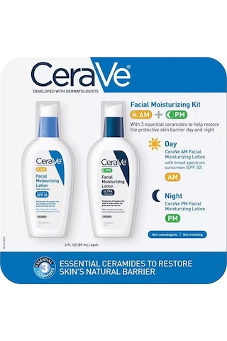 Cerave Yüz Nemlendirici Gündüz Losyonu SPF30 89 ML + Yüz Nemlendirici Gece Losyonu 89 ML