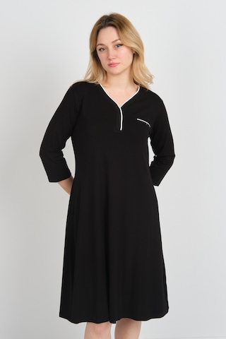Sistas Kadın V Yaka Süs Cepli Truvakar Kol Elbise 24444 Siyah Siyah