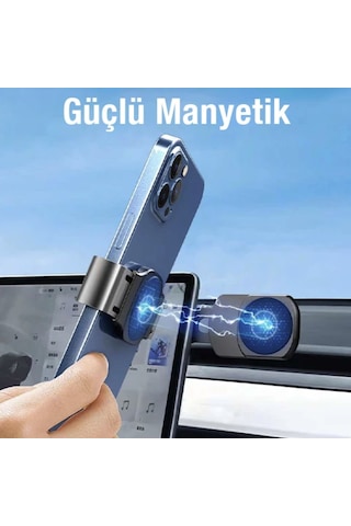 Premium Tesla Model Y İçin Manyetik Mıknatıslı Araç İçi Telefon Tutucu Güçlü Mıknatıs