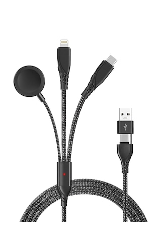 5in1 Şarj Kablo Usb To Type C/lightning/iwatch İle Uyumlu Zr792