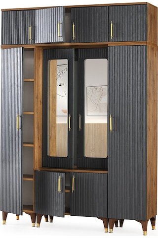 Doru Mdf Portmanto Antrasit - Ceviz