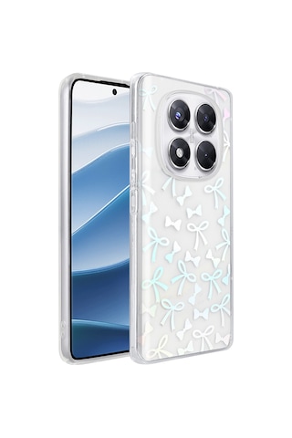 Xiaomi Redmi Note 14 Pro 4g Kılıf Şeffaf Figürlü Mkst Folk Sert Kapak - Fiyonk Beyaz