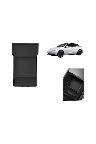 Tesla Model Y Juniper Uyumlu Orta Konsol Düzenleyici Raf Saklama Kutusu Siyah