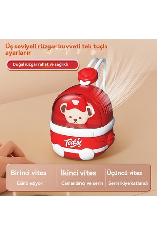 Aurora Açıkton Usb Şarj Karikatür Asılıboyun El Yapraksız Fan Küçük