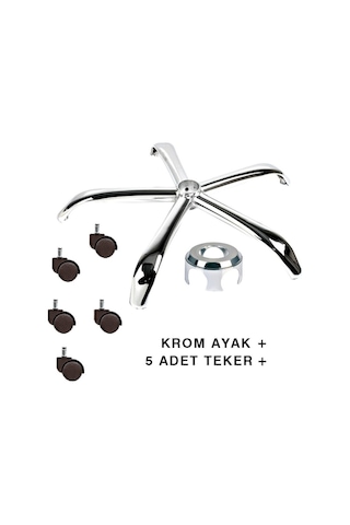 Depolife Metal Yıldız Ayaklı Patron Sekreter Müdür Şef Koltuğu Ayağı