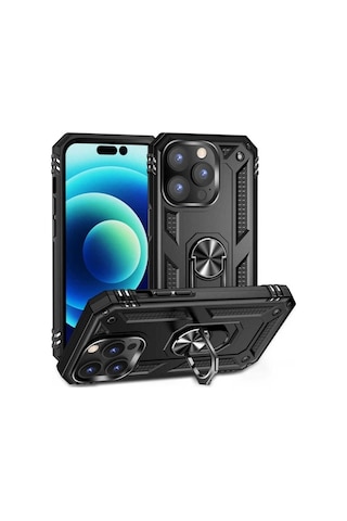 Apple Uyumlu iPhone 14 Pro Kılıf Zore Vega Kapak Siyah