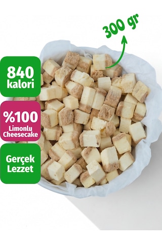Freeze Dried Limonlu Cheesecake Kurutulmuş Çıtır Cheesecake Küpleri, Tatlı Küpleri Atıştırmalık - 300 Gr