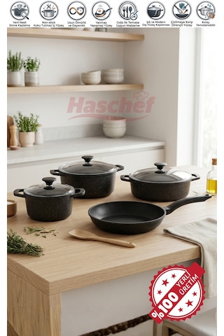 Elmas Döküm 7 Parça Set Siyah