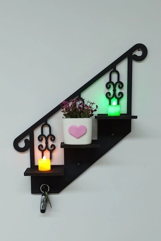 Dekoratif Ahşap Anahtarlık Ve Çok Amaçlı Raf