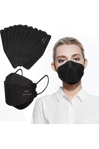 Trendooze Duman Ve Toz Maskesi Seti - 50 Paket Siyah Yüz Maskesi