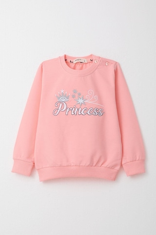 Breeze Kız Bebek Eşofman Takım Prenses Yazı Nakışlı 9 Ay-3 Yaş, Pembe Pembe