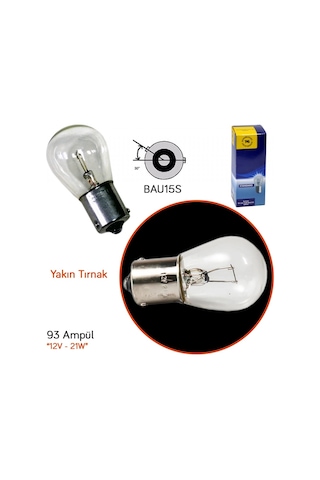 TAS 12V 93 Ampul 21W Yakın Tırnak BAU15S SL3122 (10 lu)