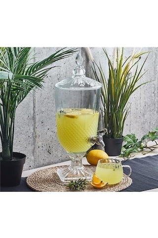 Family Kitchen Trend 3,5 Lt Musluklu Cam Sebil Şerbetlik Parti Damacanası Meşrubatlık