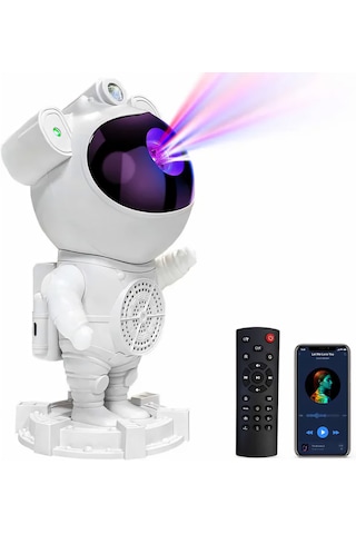Beemen Astronot Galaksi Projektör Uzaktan Kumandalı Bluetooth Hoparlör