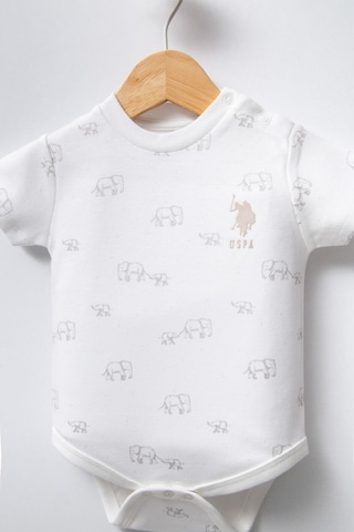 U.S. Polo Assn. U.s. Polo Assn Erkek Bebek Beyaz Body Zıbın Beyaz