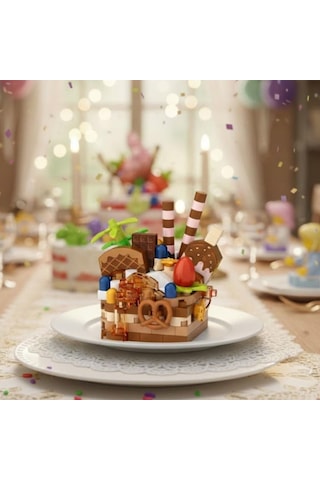 Lz-8642 Çikolatalı Pasta 160 Parça Block Oyuncak-mini Poşet