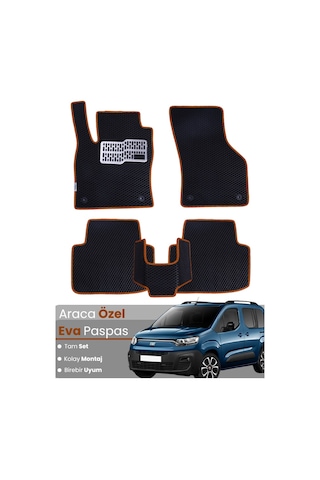 Fiat Doblo 2022-2025 Uyumlu Eva Paspas Tam Set Araca Özel,su Geçirmez,kolay Montaj 782