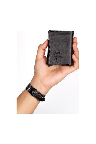 Newish Polo Rfid Özellikli Mekanizmalı Cüzdan Kartlık - Siyah